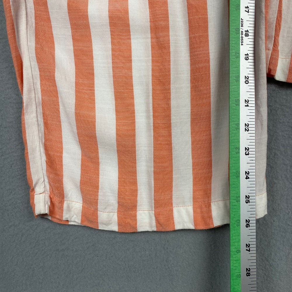 Volcom Orange White Striped Wide Leg Crop Pants Belted Tie Waist Women's Size S - Picture 11 of 11
